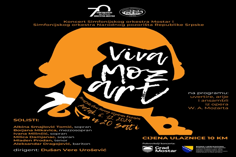 Simfonijski orkestar Mostar priređuje koncert „Viva Mozart!“ u Kosači